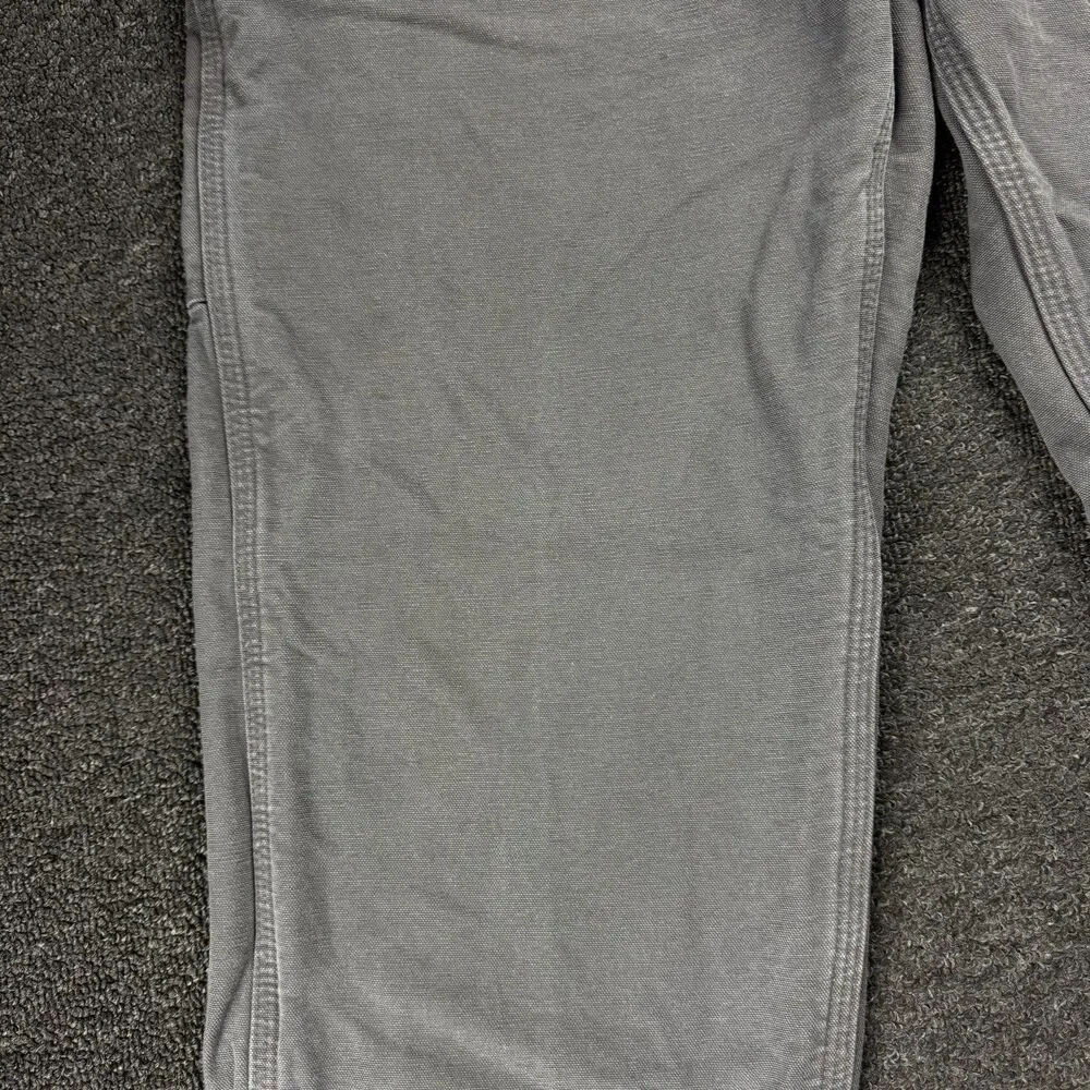 Carhartt Flannel Lined Dungaree Pants Size 34X30 Gray B111 GVL Workwear
